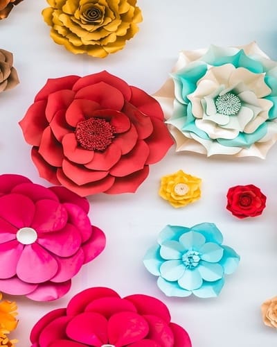 paper art flowers for birthday and wedding decoration